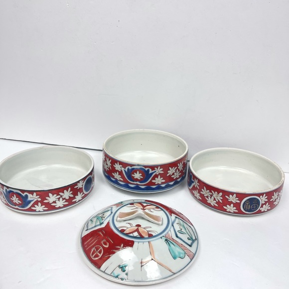 Imari Three tier stacking bowl set / vintage - Picture 2 of 8